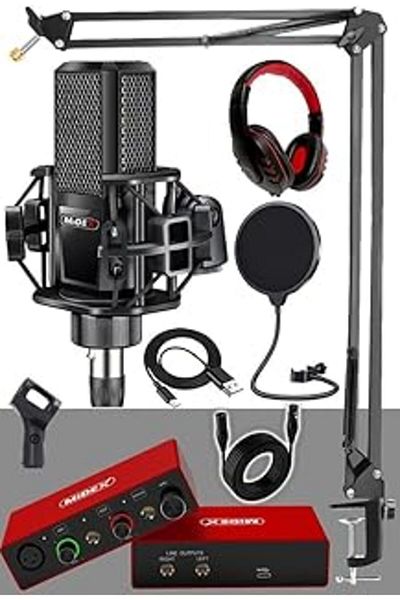 AMAZON TOHUM Midex Special Package-3 Studio Equipment Sound Card Codeser Microfo Headset Stad Full Set