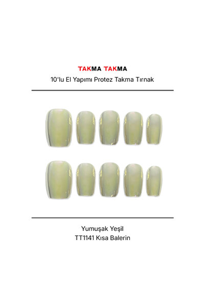 Takma Takma XS Beden 10'lu Yeşil Kısa Balerin TT1141 Tekrar Kullanılabilir Pr...