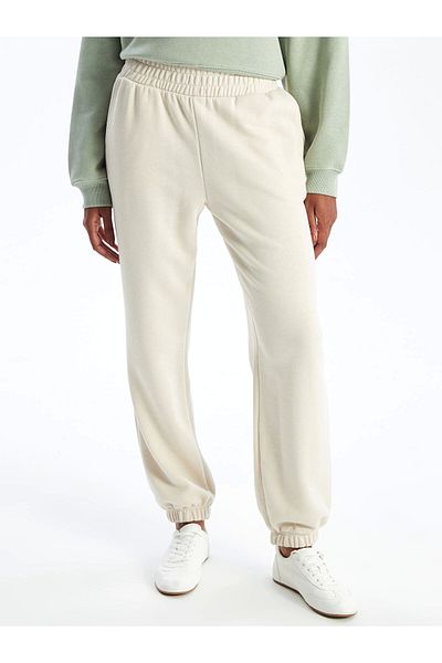 LC Waikiki Xside Beige Women's Elastic Waist Plain Jogger Sweatpants