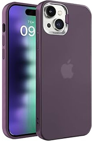 Genel Markalar Buff Labs Buff Iphone 15 Plus Ile Uyumlu New Corner Kamera Kapaklı Standlı Kılıf (Mor)