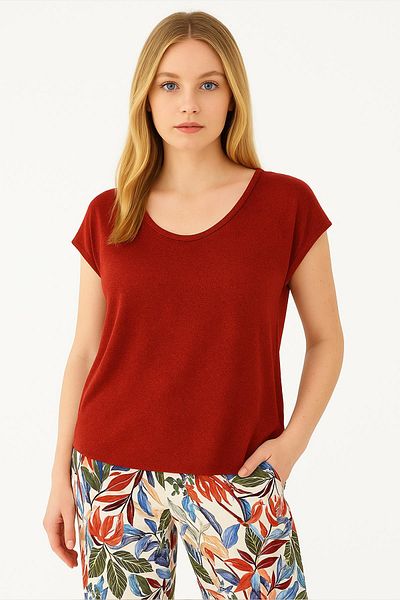 Fashion Friends Bluză cu sclipici cu gât rotund cu potrivire standard BLUZ 25Y0202K1