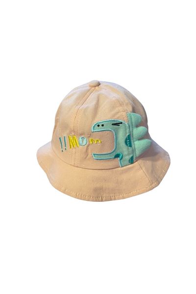 colen Hat for Kids Dino Wow, Cotton, Cream, Ages 2-5