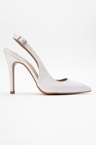 CCWAY AYAKKABI Women's Stiletto Shoes White Patent Leather