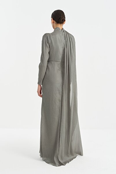 Nihan Yaka Detaylı Elbise Haki