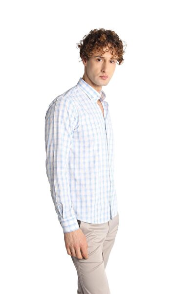 İgs Erkek Mavi Dynamic Fit Düğmeli Yaka Gömlek