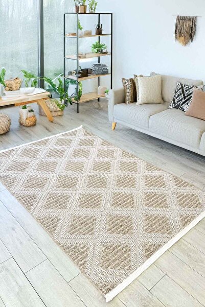 Decomia Home Lola İskandinav Dokuma Bukleli Vizon Kahve Modern Salon Halısı Mutfak Halısı Koridor Halısı Yolluk