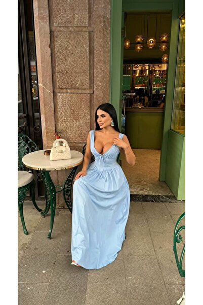 Bella Breeze Дамска луксозна шифонена рокля с връзки за лятото