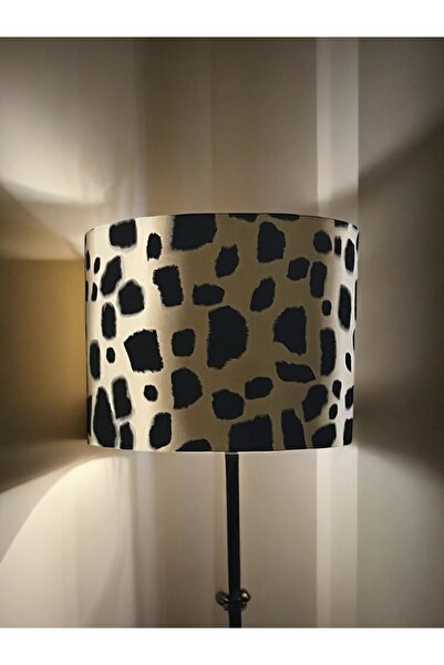 abonjur Abajur Başlığı EL YAPIMI(40 çap 30yükseklik Silindir Şapka Leopar yük...