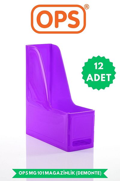 Ops Mg 101 A4 Disassembled 12-Piece Plastic Vertical Magazine Folder Archive Box Organizer Storage Storage
