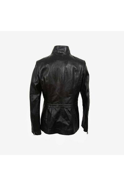 MOCASSINI Women's Leather Coat Bk-1973