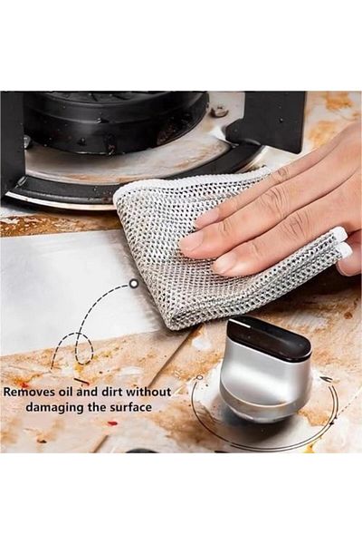 Generic Magic Cleaning Cloth Thickened Double-Sided Metal Steel Wire Rags Kitchen Towel 5pcs