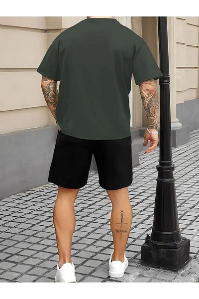 ACTIVE MODA -Men's Cotton Printed Is Located in the Tshirt-Shorts Set 2-Pack Oversize Large Size