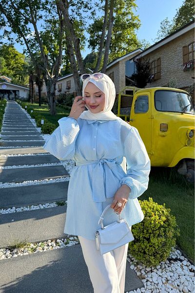 lurex moda Cămașă cu dungi