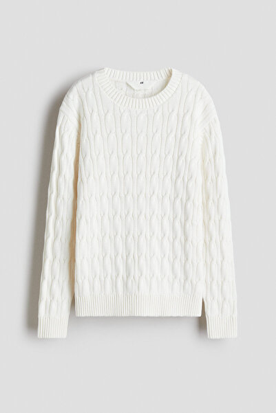 H&M Pamuklu Saç Örgüsü Kazak