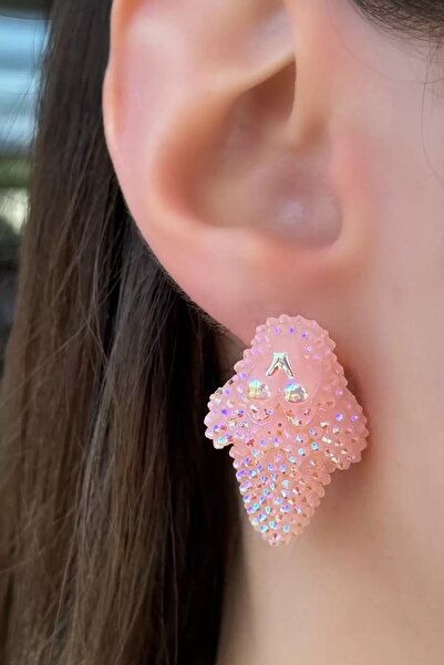 shai حلق على شكل آيس كريم وردي اللون (زوج)