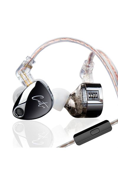 KZ KZ Castor In Ear 2DD Headphones, dynamic adjustable armature Xtra Bass, HiFi, noise canceling, Black