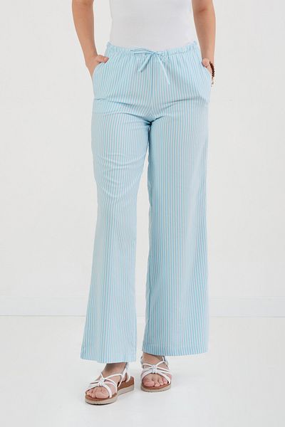 Fulla Moda Pantaloni Palazzo cu talie în dungi