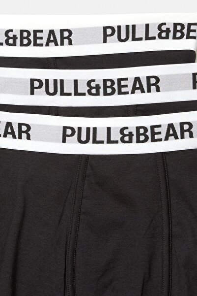 Pull & Bear 3'lü logo baskılı boxer paketi