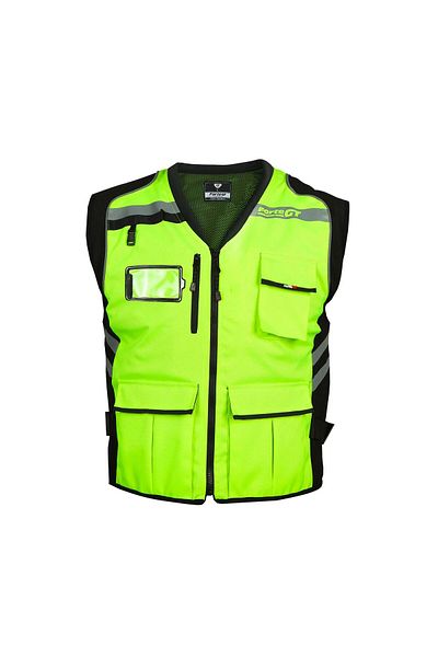 Forte GT 1188 Motorcycle Reflective Vest with 3Pcs Cargo Pockets Windproof Size 3XL