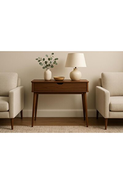 Trihome Masif Kayın Ağacı Modern Komodin / Retro Tarz Masif Ahşap Çekmeceli Y...