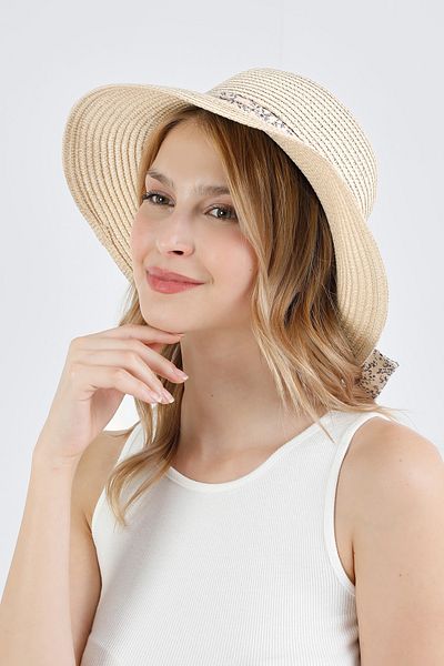 Fulla Moda Straw Hat with Ribbon