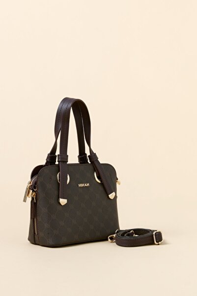 Nihan Metal Detaylı Tote Çanta Kahve