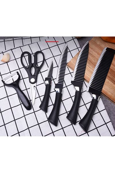 Everrich Mastercook 6 Piece Kitchen Set - 4 Premium Knives, Peeler & Multifunctional Scissors