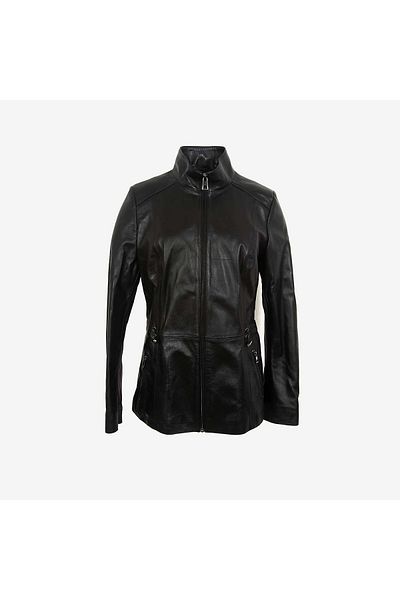 MOCASSINI Women's Leather Coat Bk-1973