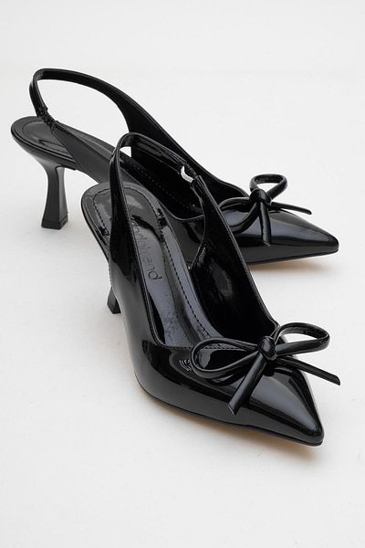 CCWAY AYAKKABI Women's High Heel Shoes Black Patent Leather