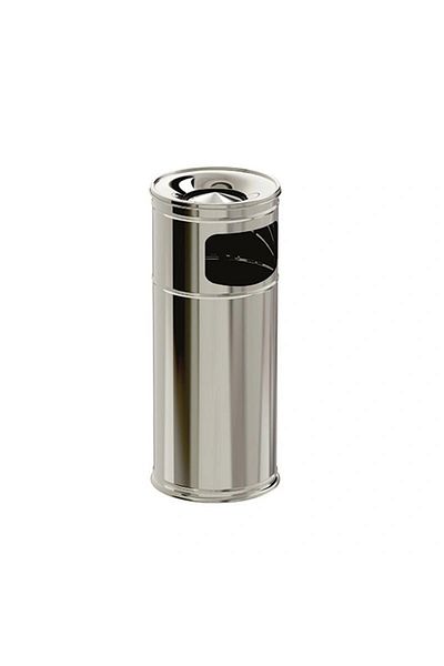 flores Stainless steel outdoor trash can with ashtray, 28 x 59 cm