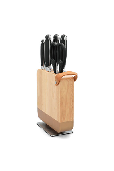 Parfait High Quality Kitchen Knife Set with Wooden Stand Multicolor