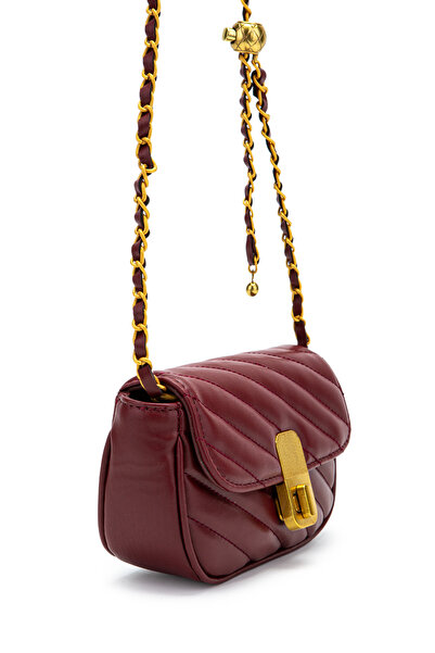 minebag Замкова детальна штучна шкіра жіноча сумка через плече Sheldon бордо
