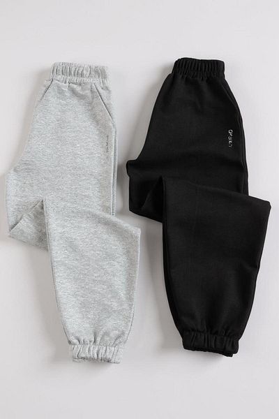 NEWCO Pantaloni de sport pentru femei, cu tăietură confortabilă, cu picioare elastice, pachet de 2 - negru și gri" o7so