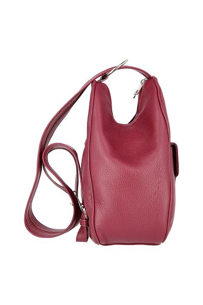 Magazinul de genti Women's backpack made of soft natural leather, model 126, Bordeaux