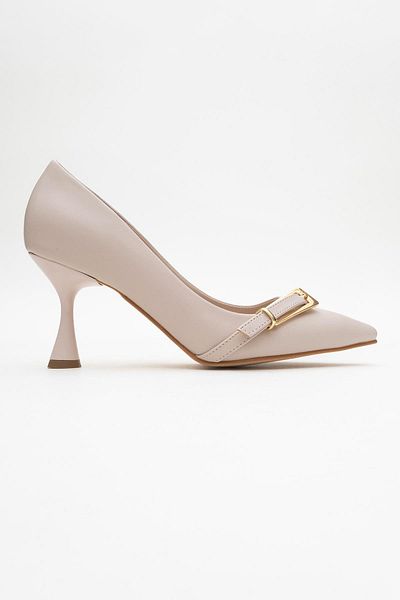 CCWAY AYAKKABI Women's Chain Heeled Shoes Ten Skin