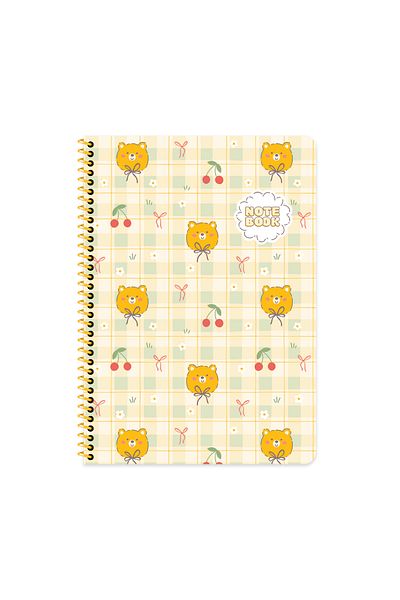 Keskin Colors Sharp Color Kawaii Striped Notebook with Sticker |   16.5 X 22.5 cm |   Spiral – 80 Sheets