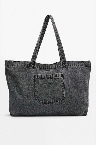 lamelif Geantă mare din denim neagră