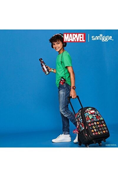 SMIGGLE - Marvel Çekçekli Işıklı Tekerlekli Çanta