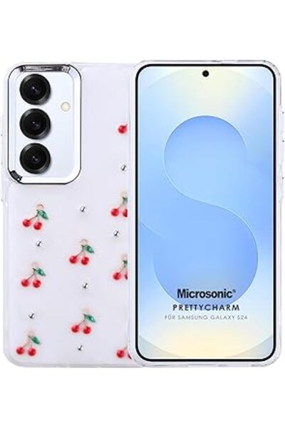 ASİTAN Microsonic Samsung Galaxy S24 Plus Kılıf Prettycharm Cherry [galaxy S24 Plus Ile Uyumlu Kılıf - Kır