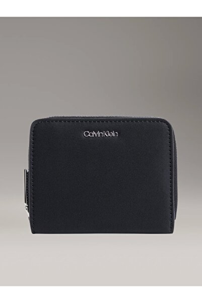 Calvin Klein Ck Must Md Zip Around W/ Flap Women Black Wallet Lv04F1029G-Ub1