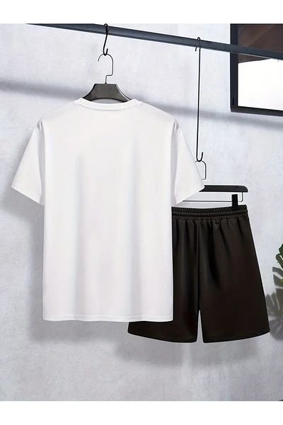 ACTIVE MODA -Men's Cotton Printed Is Located in the Tshirt-Shorts Set 2-Pack Oversize Large Size