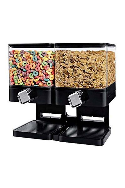 Generic 2-In-1 Cereal Dispenser Black/Clear 3.5Liters