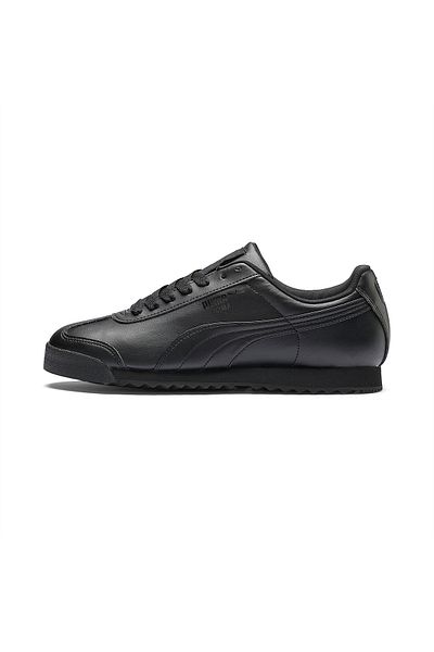 Puma Roma Basic Unisex Sports Shoes 353572-17 Black-Black