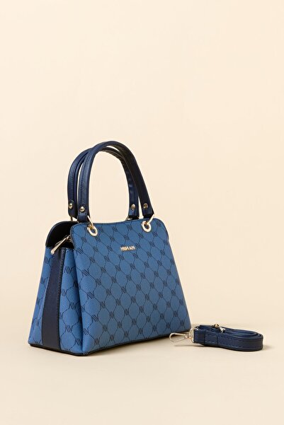 Nihan Metal Aksesuarlı Satchel Çanta Lacivert