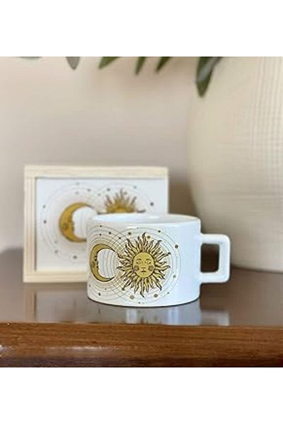 ASİTAN كوب Giftmoda Tarot بتصميم القمر والشمس