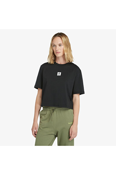 Timberland Stack Logo Sleeve Kadın Siyah T-Shirt