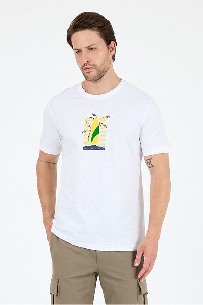 Rodi Men's 100% Cotton Crew Neck Short Sleeve Printed T-Shirt Comfortable and Stylish Casual Men's T-Shirt 0007