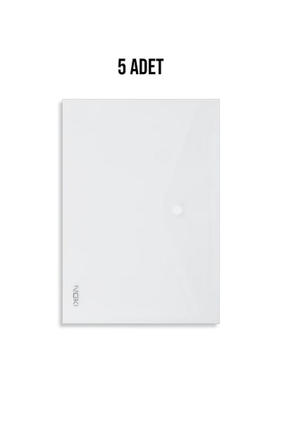 Noki A5 Snap File Document Envelope 5 Pieces Transparent