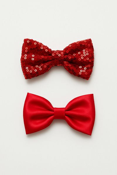 Magu Girls' Red Sequin and Satin Bow Buckle Set of 2 – Sparkling and Stylish