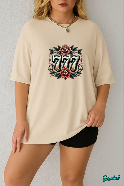 Evomind In Cart 5 or More Purchases Get 1 T-Shirt Gift - Large Size 777 Printed T-Shirt